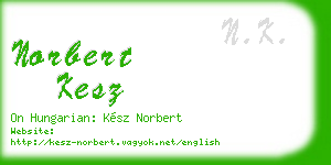 norbert kesz business card