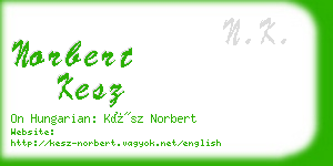 norbert kesz business card